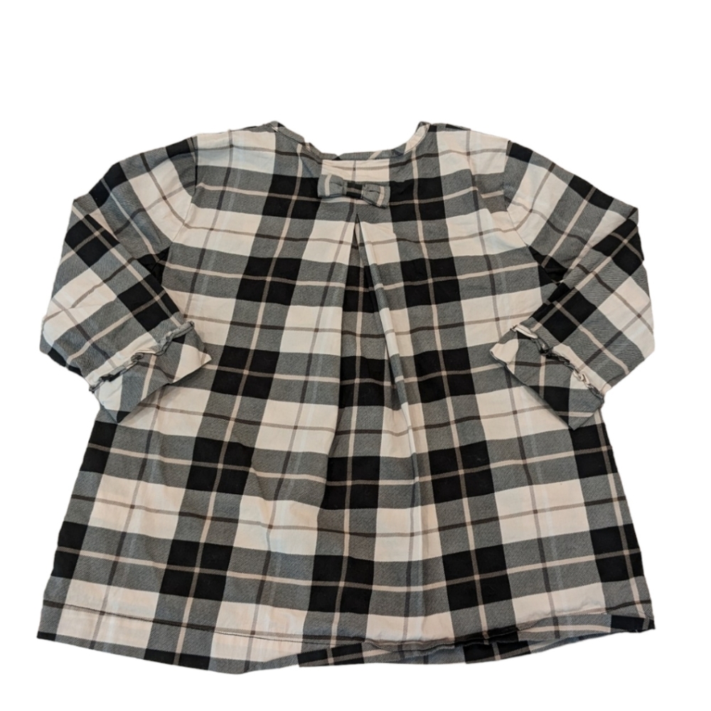 Kate Spade Cream Black Plaid Ruffle Button Popover Top Girls Size 14Y (XL) - Picture 6 of 8